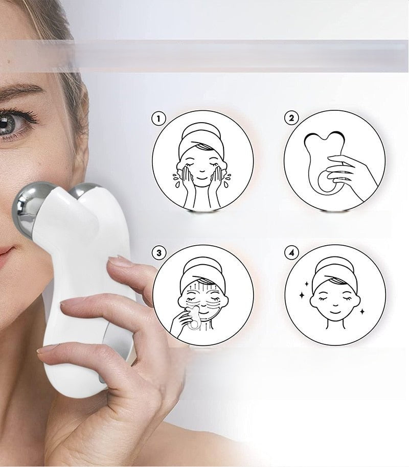 Microcurrent Face Lift Device - Massager Skin Tightening, Facial Wrinkle Remover & Toning
